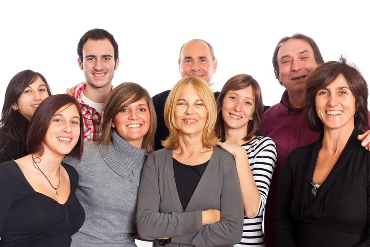 Großfamilie Familie vereint